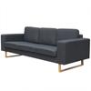 Day and Night - Day and Night 3-seater Sofa In Dark Gray Fabric
