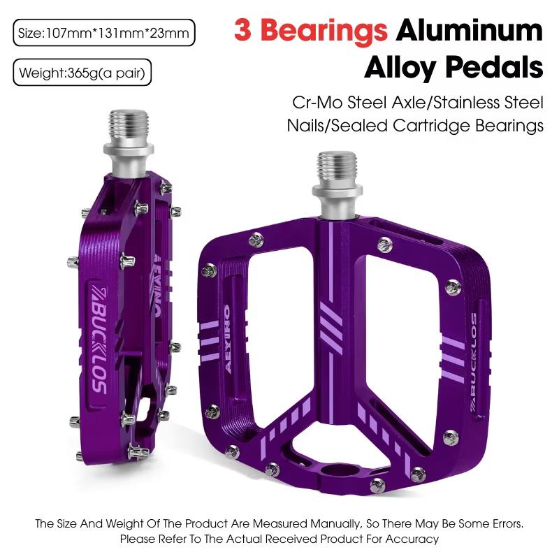 BUCKLOS Bicycle Pedal Sealed 3 Bearing Bike Pedals CNC Aluminum Alloy Anti-slip MTB Road Bike Wide Platform Pedal Cycling Parts