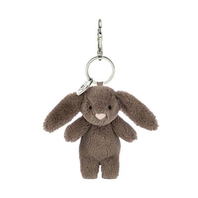 Shy Bunny Rabbit Brown Truffle Bag Charm Doll Plush Pendant 11cm High