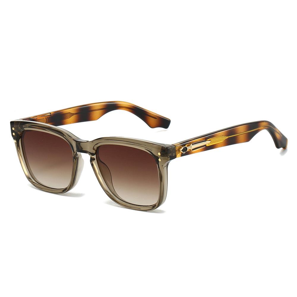 Quality Retro Rivets Square Sunglasses Men Metal Core Simple Design Decorative Glasses Women UV400 Unisex Luxury Sunglasses Men