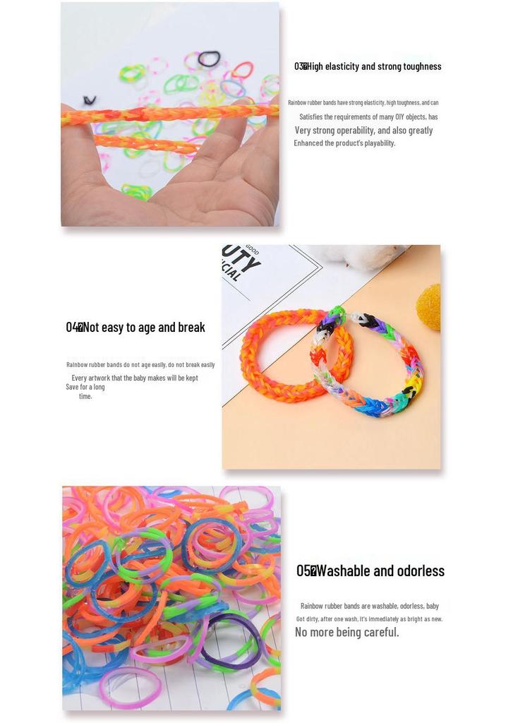 36-Grid Loom Kit: 1600 Rainbow Bands & Weaving Tools for DIY Educational Children's Bracelet Crafts