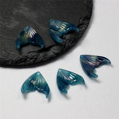 Hochwertige Haarnadel Dreidimensional 10 Stück Modeschmuckzubehör Handgefertigt 17x19mm DIY Fischschwanzperlen Zubehör Acetatplatte Geschnitzt