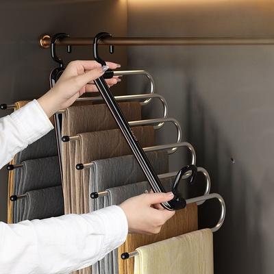 Faltbarer Hosenständer, Hosen-Jackenständer für Zuhause, Mehrschichtiger Hosenaufhänger, Nahtloses und rutschfestes Hosenaufbewahrungswunder
