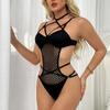 New Sexy Big Mesh Hollow Cross Webbing Splicing Sexy Underwear Set