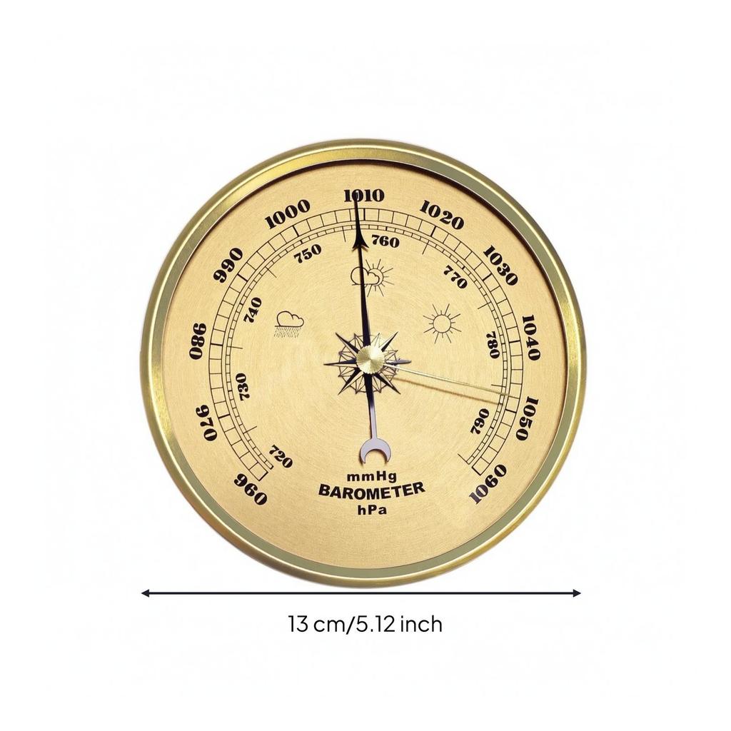 Analog Pressure Gauge Vintage-Inspired for Home Decor, Workshop