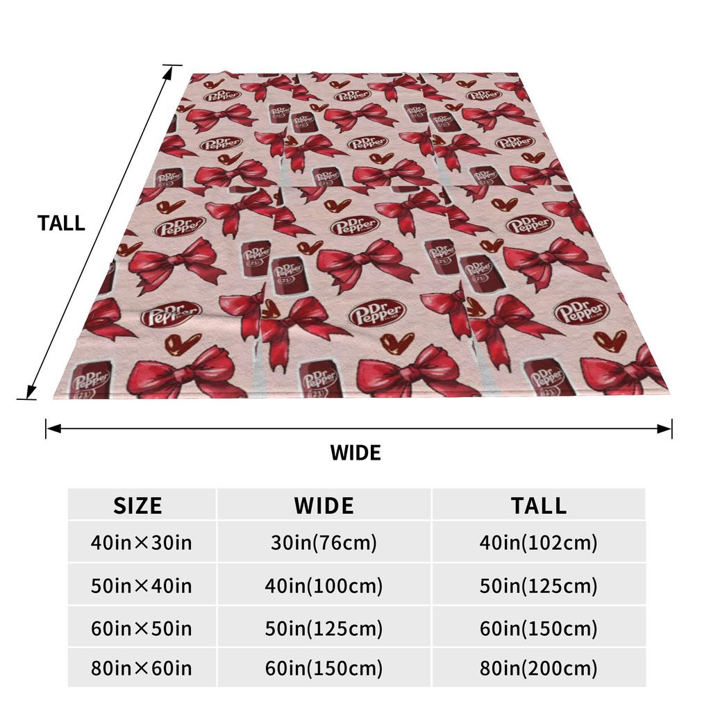 Dr Pepper Ribbon Blanket Flannel Summer Air Conditioning Drink Portable Warm Throw Blankets for Home Couch Plush Thin Quilt