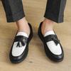 Elegant Mens Dress Casual Shoes Luxury Brand Men's Loafers Wedding Office Shoes Patent Leather Slip-on Tassel Business Shoes