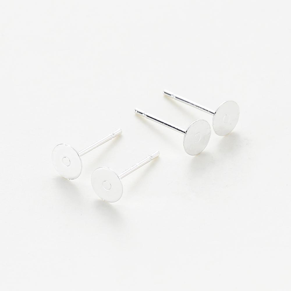 50pcs 14k 18k Plated Round Stud Earring Hooks 3 4 5mm Earrings Findings Components  For  DIY Jewellery Craft Supplies Making