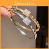 Gold Plated Zircon Square Bracelet With Geometric Design For Elegant Women