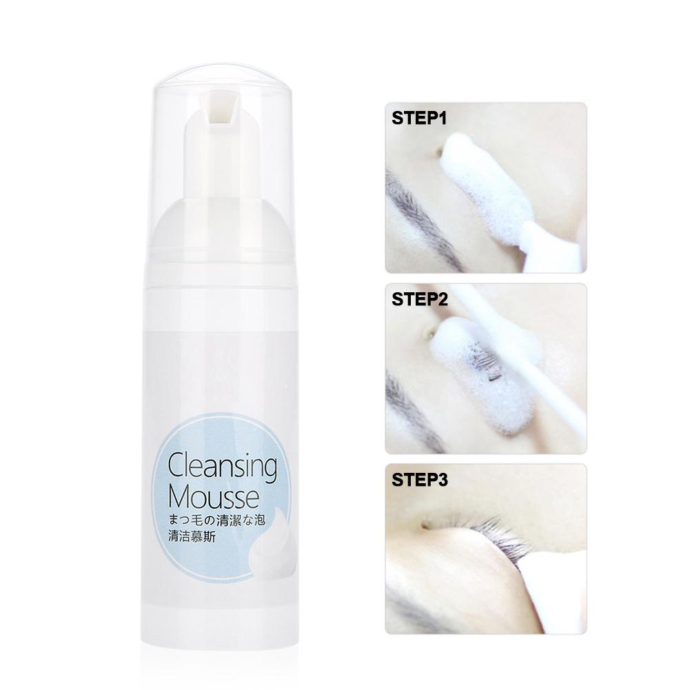 Soft Powerful Eyelash Cleanser Foam 60ml Strawberry Flavor Eyelashes Extension Lash Tool