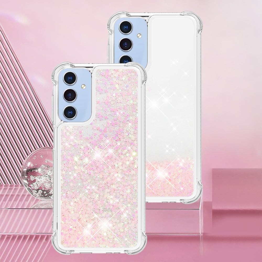 Case for Samsung Galaxy A16 5G Case Glitter Cute Clear,Sparkle Floating Quicksand Shockproof Protective Bumper Soft TPU Phone Case for Samsung Galaxy