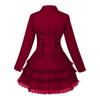 Women Double Breasted Victorian Steampunk Blazer Coat Gothic Tuxedo Tailcoat Jacket with Lace Hem Halloween Wedding Uniform Costume