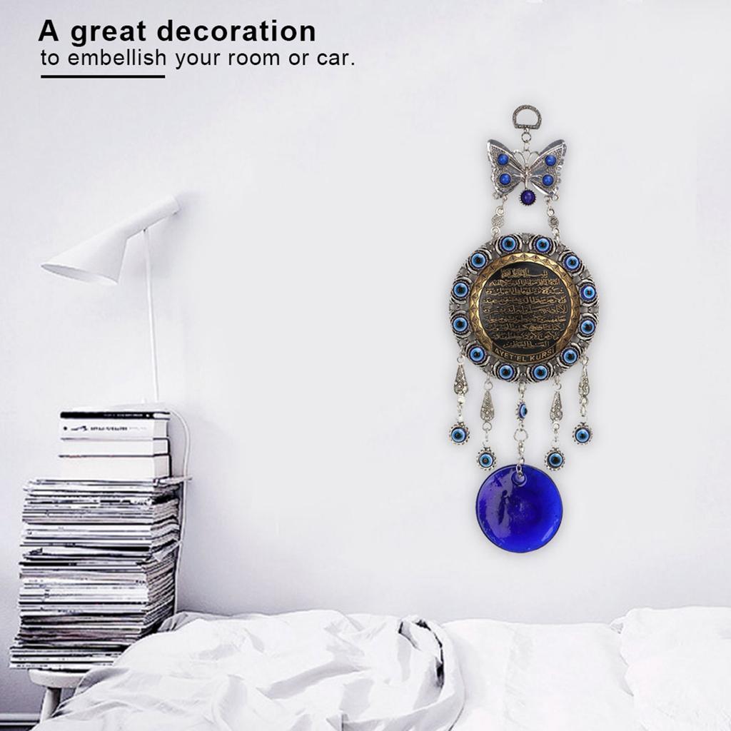 Islamic Blue Evil Eye Blessing Amulet Wall Hanging Decor Protector Muslim