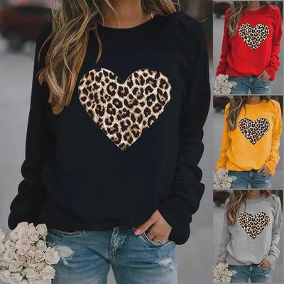 2024 Damen Europäisches & Amerikanisches Sweatshirt mit Tierdruck und Rundhalsausschnitt