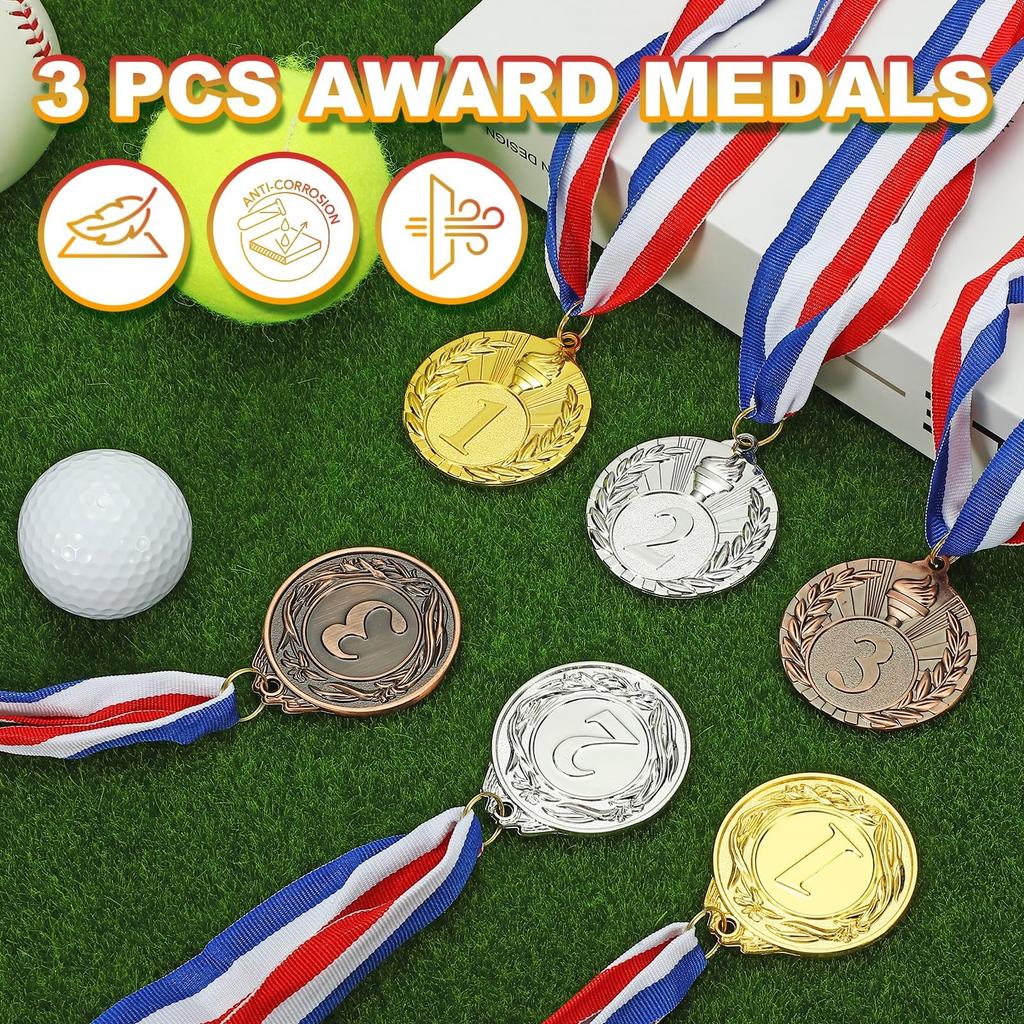 PATIKIL 2" Metal Award Medals 3 Pieces 2nd and 3rd