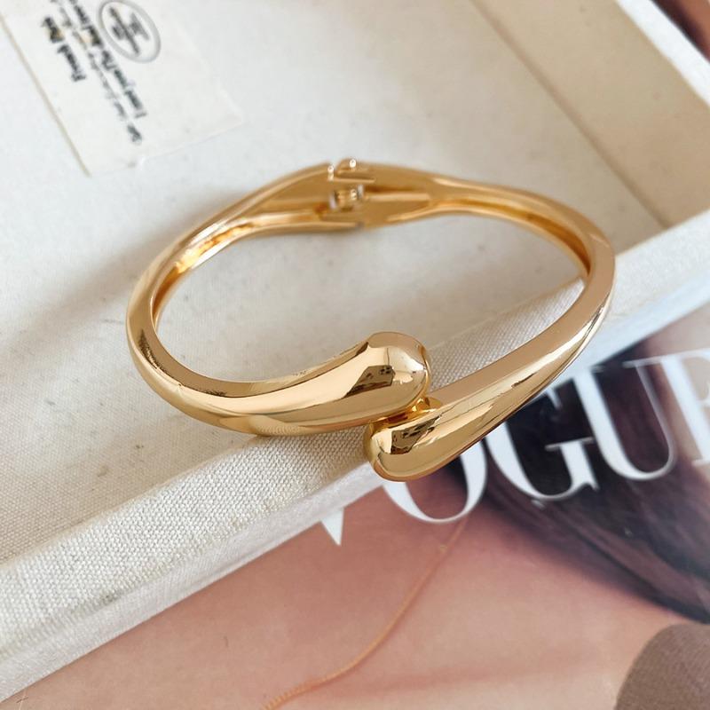 Metal light cross opening bracelet casual personality simple temperament bracelet design sense niche jewelry