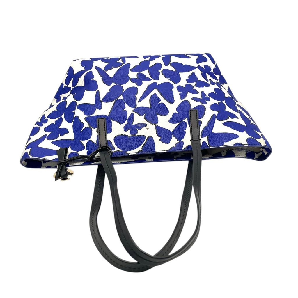 Used Kate Spade Tote Bag Hawthorne Lane RyanTote Bag Blue/white Coated Canvas/leather Women