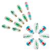 24 Pcs Summer Artificial Nail Long Ballerinas Full Cover False Nail Glittering Stick on Nail Coconut Tree Press On Nail