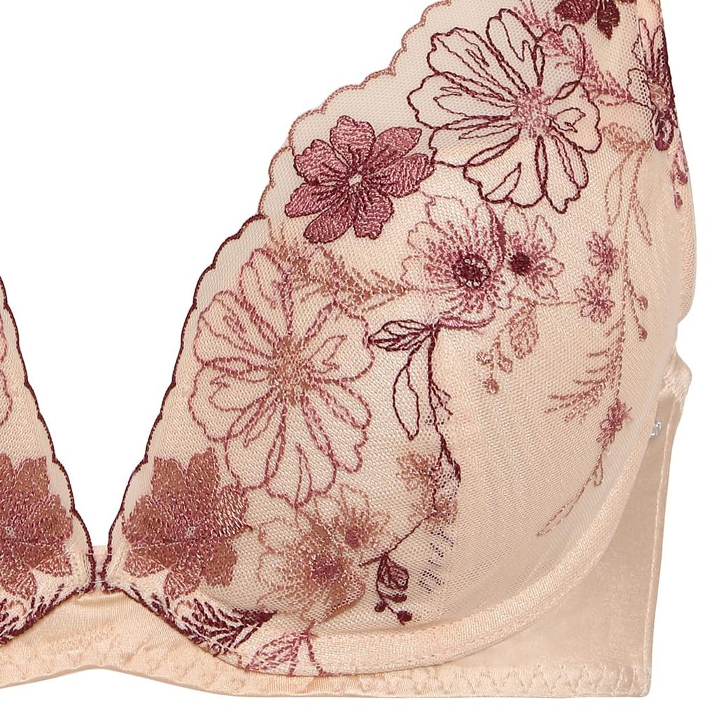Style by Triumph Dream Deep Gardening Lace M002 F75 Amo's Bra, V, (Painted) Women's, (Apricot Beige)