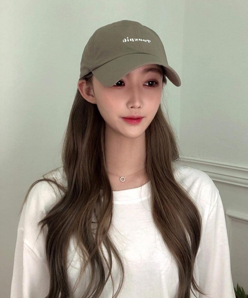 Tueseupis Nylon Signature Lettering Logo Ball Cap (Khaki Beige)