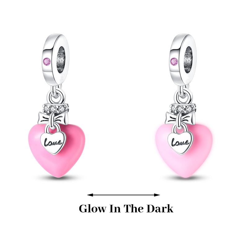 925 Silver Plated Fireflies Butterfly Stars Luminous Charms Beads Fit 3mm 925 Original Bracelets DIY Jewelry Gift