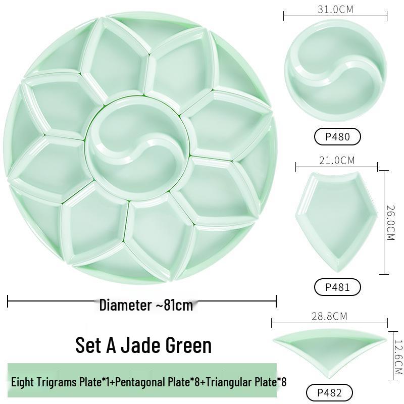 Melamine Platter & Tableware Set: Bowl, Plate, and Dish Set for Hot Pot & New Year's Eve Dinner.