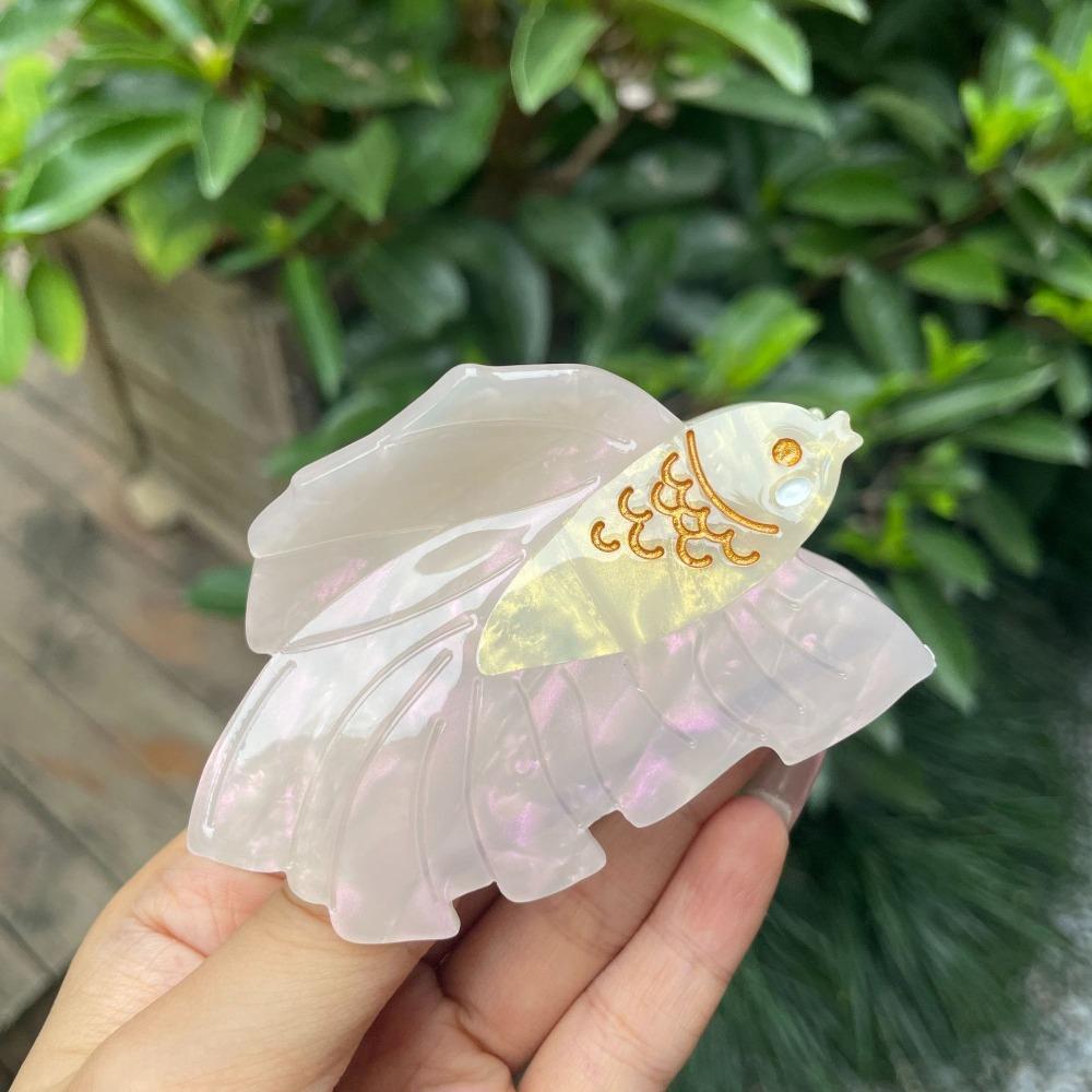 Sweet Goldfish Grab Clip Acetic Acid Swan Hair Clip Creative Cartoon Acetate Shark Clip  Female