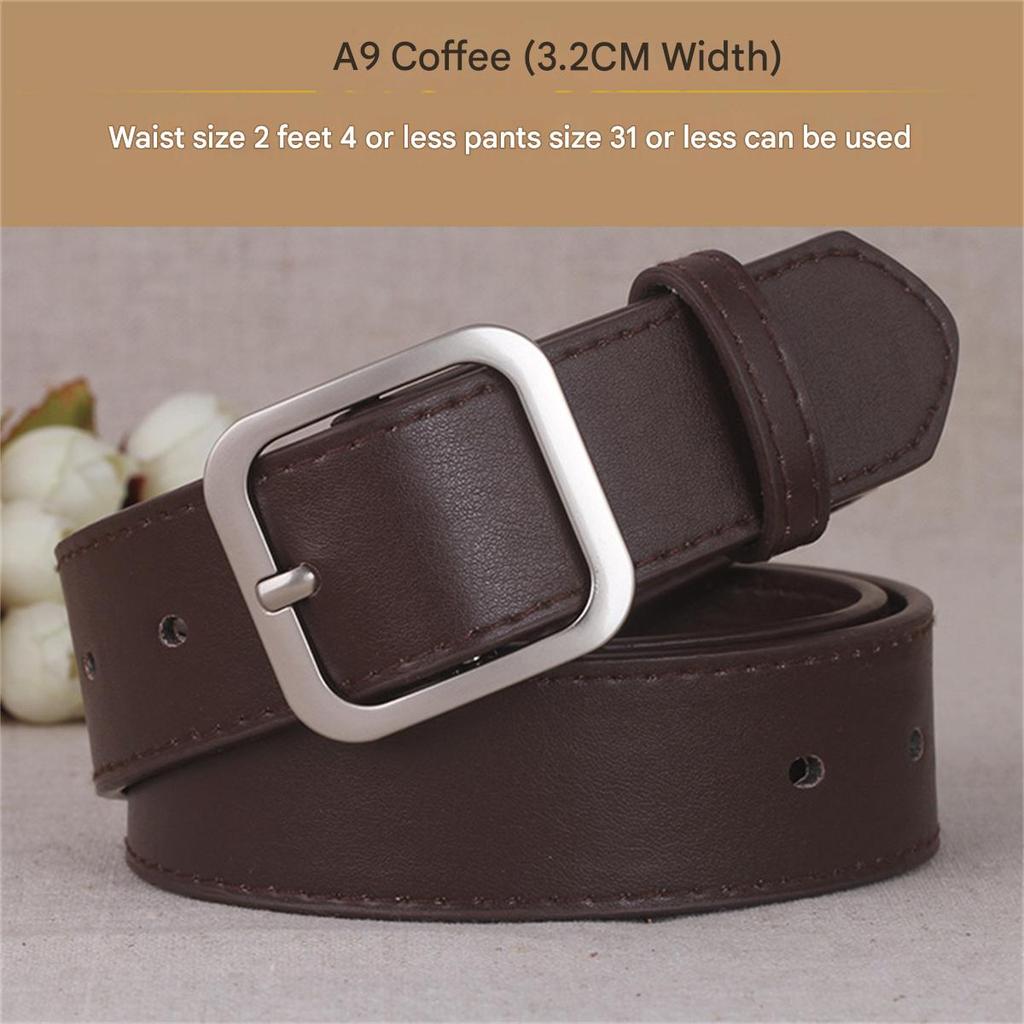 Belt Women's Simple Versatile Fashion Student Square Buckle Belt Women's Trendy Belt Black Casual