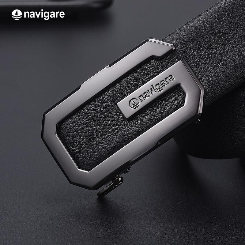 Navigare Men s Automatic Buckle Top-Grain Leather Belt 125cm