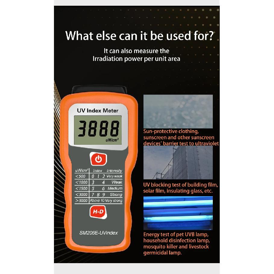 Digtial UV Index Meter Ultraviolet Radiation Intensity Tester In Sunlight Sunscreen Solar Film Blocking Performance Detector