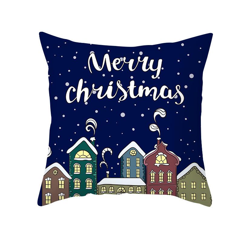 Nordic Print Cartoon Christmas Pillow Cover Colorful Santa Claus Office Pillow Cushion Cover Home