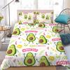 Cute Avocado Duvet Cover Set Home Style Bedding Soft Laundry Cotton Bed 3 Piece Set Student Dormitory Gift
