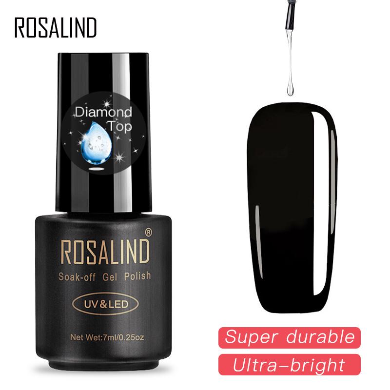 ROSALIND 7ml Gel Nail Polish Top Base Coat Diamond Transparent Long Lasting Manicure UV Primer Gel