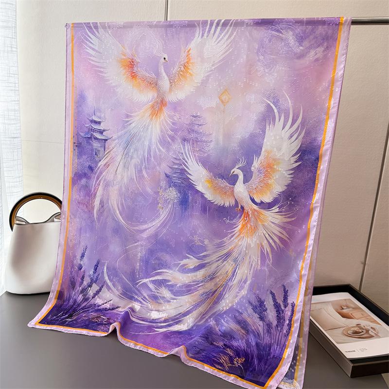 

Шелковый шарф Qizifeng с принтом-тенью и вырезанным цветком, весенне-летний, большой длинный шарф, высококачественная дорожная шаль, защита от солнца, женский шарф, головной платок 180*70cm