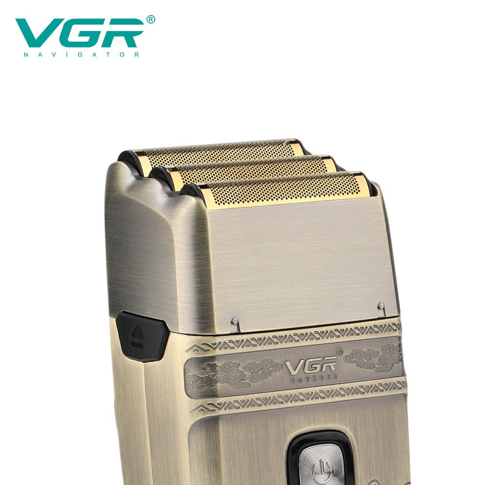 VGR335 Rechargeable Electric Beard Trimmer & Three-Blade Shaver, IPX6 Waterproof Razor
