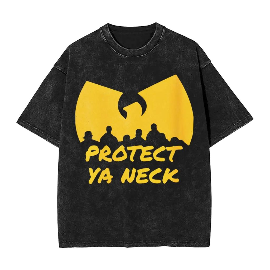 Heißer Verkauf Clan Wu Tang Globale Tour Mercah Grafikdruck T-Shirt Harajuku Mode Übergroßes T-Shirt Unisex Vintage Gewaschene Baumwolle Oberteile