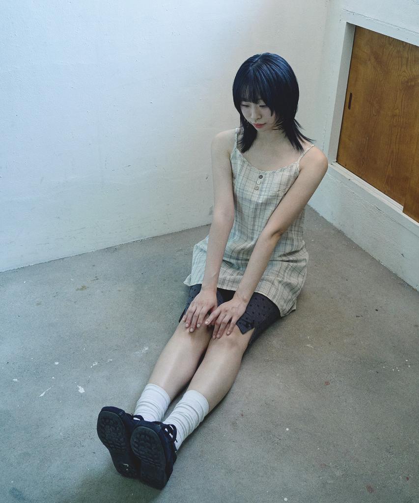 Mihebeu [Blue Closet X Miheb] Check Layered Sleeveless Dress Butter Yellow