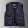 Casual Men's Multi Pocket Vest Sports Casual Vest Outdoor Fishing Top Men's Vest
