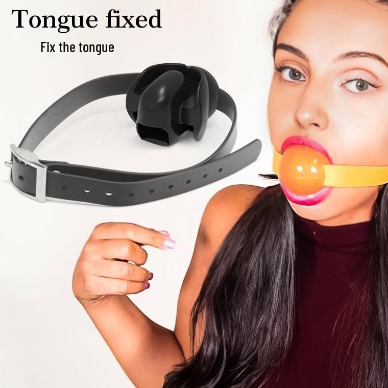 JSSMATE Silicone Mouth Ball Gag with Tongue Plug