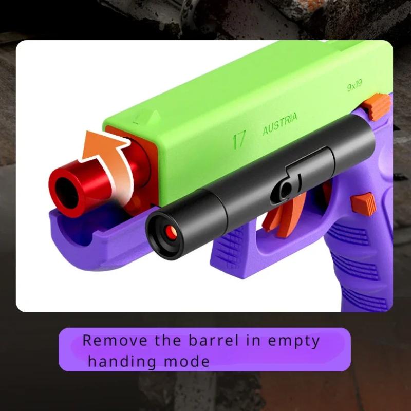 Laser Shell Ejection Version  G17 Dual-modeAutomatic Shooting Radish Gun Soft Bullet Pistol Toy Gun CS Weapons for Kids