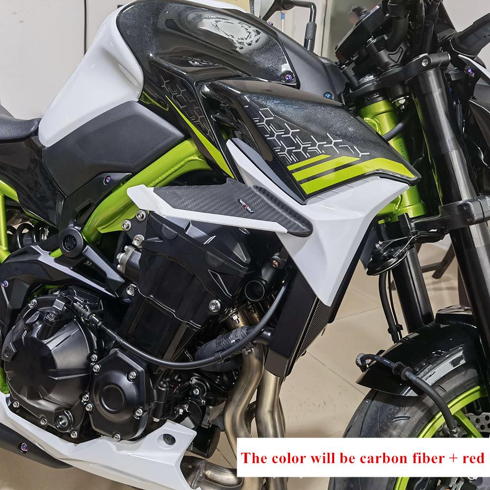 Universal Carbon Fiber Look Motorcycle Side Winglets Wind Fin Spoiler Trim Cover