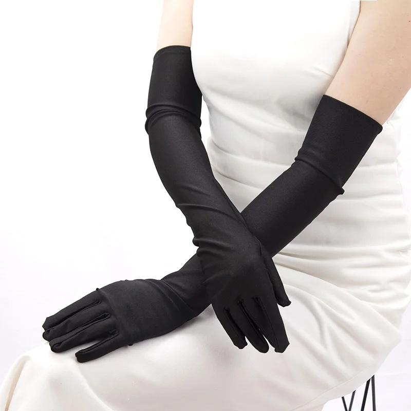 1 pár Rukavice Kostým Večerní Ochrana před sluncem Vysoce elastický Spandex Svatba 53cm Cosplay