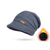 Winter Women's Warm Knitted Hat with Plush Moon Hat Wide Brim Show Face Small Ear Protection Hat