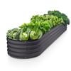 Galvanized Raised Garden Beds Outdoor 8×2×1 ft Planter Raised Beds for Gardening Vegetables Flowers Large Metal Garden Box Gray