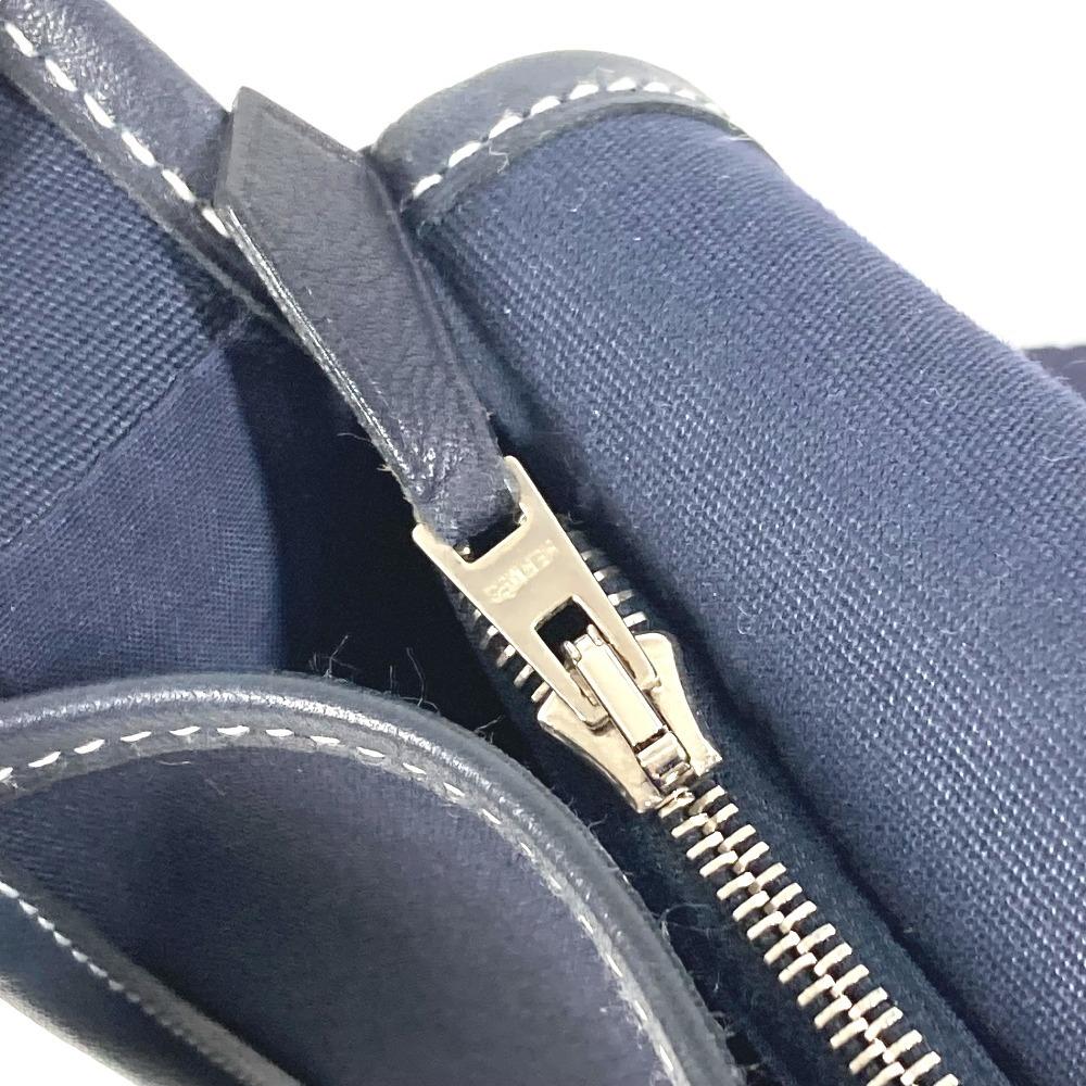 HERMES Buenaventura PM Crossbody bag flap Shoulder Bag Leather/Canvas Navy