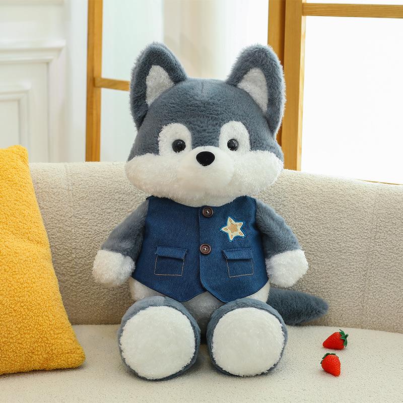Forest Run Plüschtier Douyin Gleiche Wolfspuppe Husky Puppe Kissenpuppe Geburtstagsgeschenk Husky