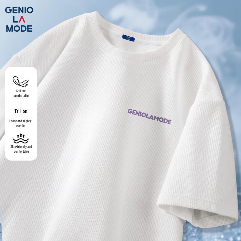GENIOLAMODE Men s Heavy Waffle Knit Short Sleeve T-Shirt XL