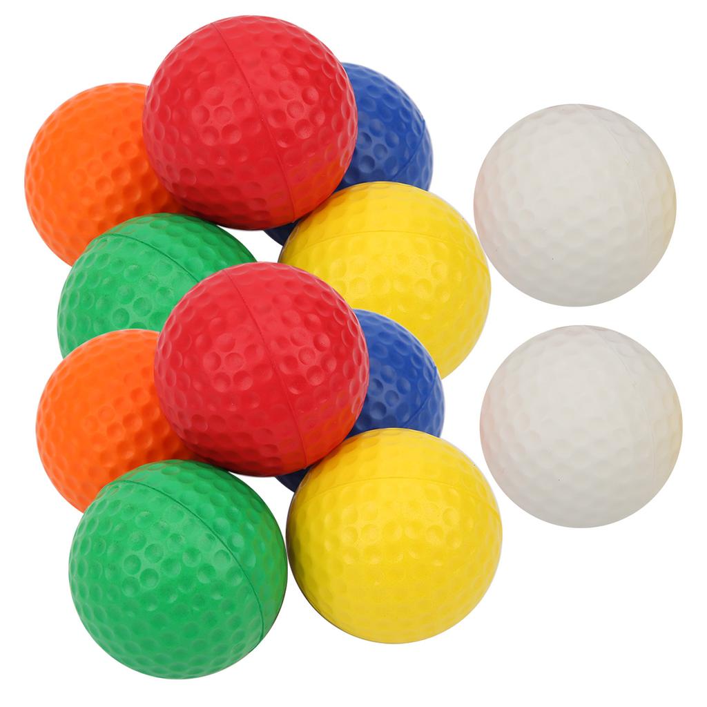 12 Stück Golf PU Ball Schwamm Schaumstoffball Zubehör Weiß Rot Orange Gelb Grün Blau