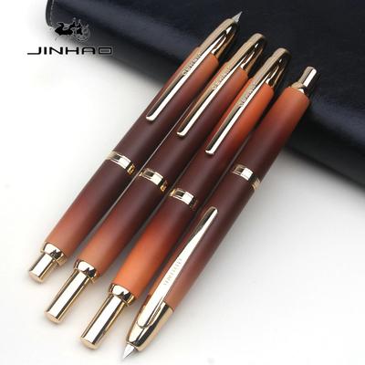 JINHAO 10 Press Top Quality Fountain Pen Retractable EF/F Nib Metal Clip Writing Ink Converter School Supplies Stationery A1
