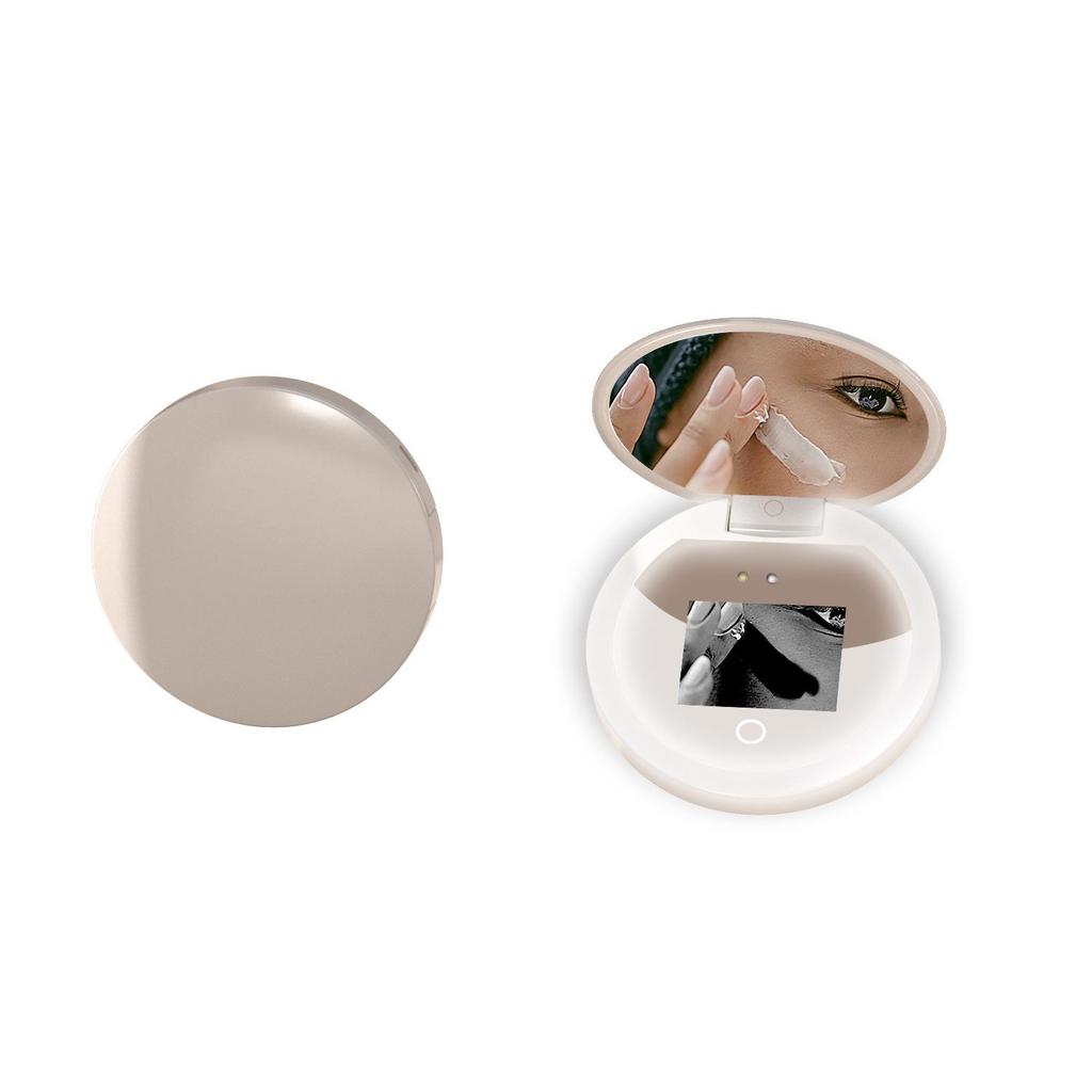 Smart UV Sunscreen Makeup Mirror with UV Tester, Multi-functional Remover Detector, LED Light.